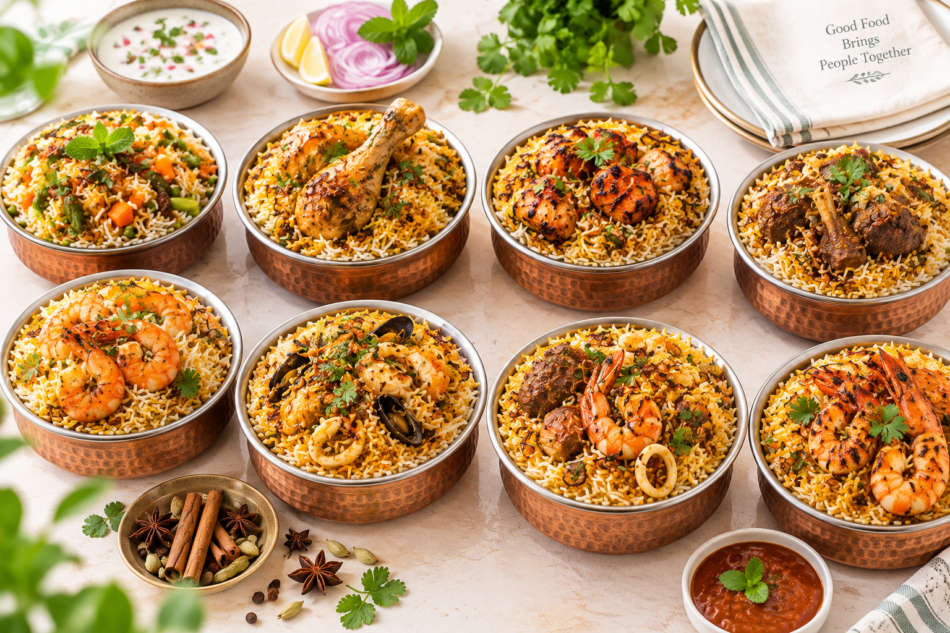 A Complete Guide to Our Biryani Menu: Veg, Chicken, Mutton, Prawn and King Prawn